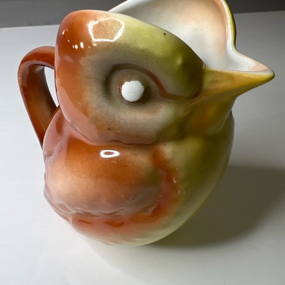 Antique Sevres 1890- Pre 1914 E. Liverpool Ohio Porcelain Bird Creamer/Pitch 5” - Picture 4 of 16